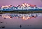 Torres del Paine reflection sunrise, Chile Art Print